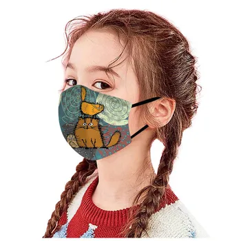 5шт децата печат регулируема множество дишаща сигурна защитна маска дишаща памучен маска за лице на кутията mascarilla
