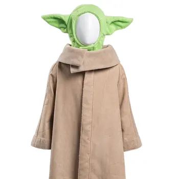 Baby cosplay Йода Cosplay Costumes Robe Hat Outfits Halloween Carnival Suite For Child Kids