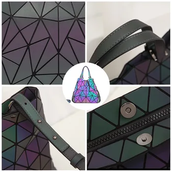LOVEVOOK дамска чанта crossbody чанта за рамо, за да дам 2020 голям капацитет сгъваеми лотария Hobos bag геометрична чанта холограма