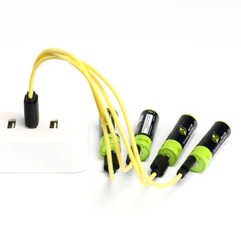 1 бр./лот ZNTER 1.5 V, 1700mAh AA батерия USB акумулаторна литиево-полимерна батерия бързо зареждане чрез кабел Micro USB