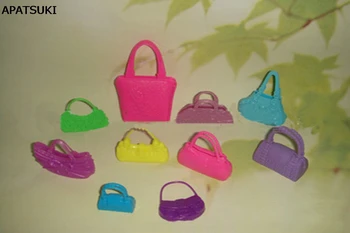 10 бр./компл. сладък микс от различни видове чанти Чанта за кукли Барби видове и цветове на случайни деца подарък
