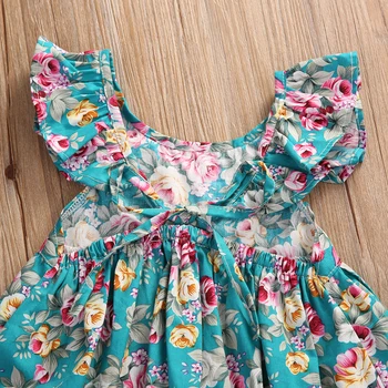 2017 очарователни бебета Baby Girls лято пристрастие цвете рокля сарафан +гащи екипировки 2 елемента деца детски дрехи комплект