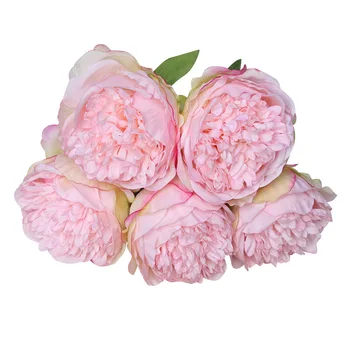 5Big глава 11 см диаметър на роза, розов божур изкуствени цветя букет фалшиви Цветя за дома на булката сватбена украса брак декор