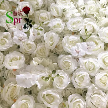 SPR roll up wedding flower wall stage background изкуствени цветя, бял/слонова кост цветна подложка за сватбена цветна стена