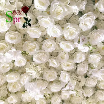SPR roll up wedding flower wall stage background изкуствени цветя, бял/слонова кост цветна подложка за сватбена цветна стена