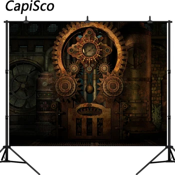 Capisco Рибка Ръждив Mechanical Clock Steampunk Style Gear Backgrounds For Photo Studio Photography Magic Backgrounds Child