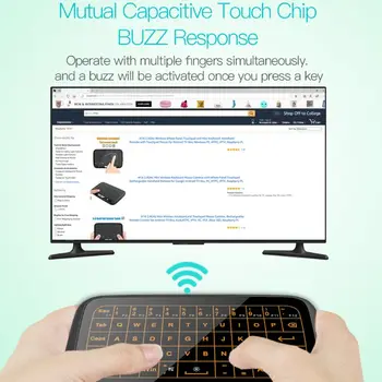 H18+H18 Plus 2.4 GHz Mini Wireless Keyboard Full Тъчпад Backlight Function Air Mouse Клавиатура С Подсветка За Android C26