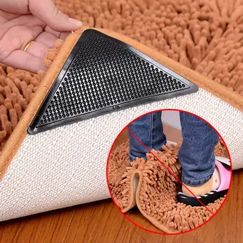 4шт нескользящий килим мат клип силиконови ръкохватки мат стикер за многократна употреба самоклеящийся моющийся противоскользящий мат сигурност сцепление