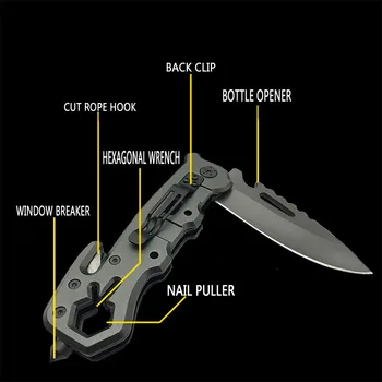 Открит къмпинг, лов спасение прозорец ключ висока твърдост тактически сгъваем нож Йон Титан многофункционален сгъваем нож