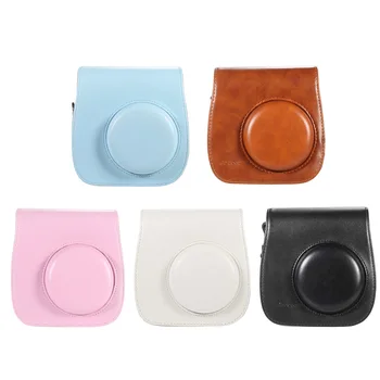 Andoer кожен калъф чанта за фотоапарат Fuji Fujifilm Instax Mini 8 / 8s/8+/9 Помещение единична Чанта за носене 6 цвята
