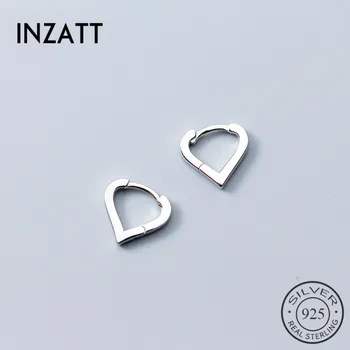 INZATT истинско сребро 925 романтична кухи сърцето минималистичен Обръч обеци за жени сватба бижута и аксесоари GFit