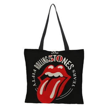Big mouth hot-selling printing Women Tote Bag Linen Reusable Shopping Bag чанта през рамо 2019 sac a main ladies bag