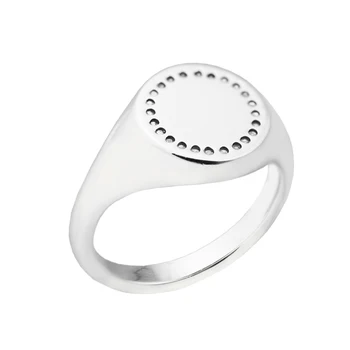 Пръстен кръг печат сребърни пръстени с CLEAR ЧЕХИЯ за жени, мъже Анель Feminino 925 стерлинги сребърни бижута Анилл сватба