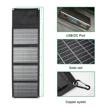 5 от 18 в сгъваема слънчеви панели 28 W 21 W 14 W открит бързо зарядно устройство за лаптоп USB соларен панел за телефон power bank генератор