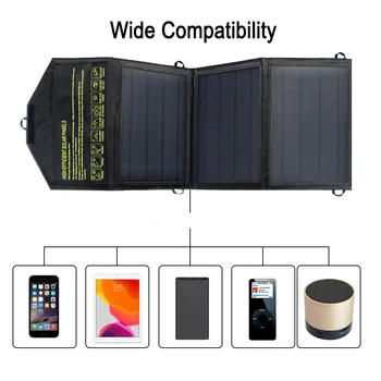 5 от 18 в сгъваема слънчеви панели 28 W 21 W 14 W открит бързо зарядно устройство за лаптоп USB соларен панел за телефон power bank генератор