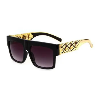 Мода знаменитост вдъхновени Златна метална верига Ким Geri Бионсе слънчеви очила ретро хип-хоп слънчеви очила zonnebril dames