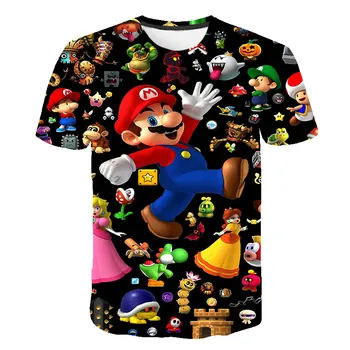Mario Super Summer Sonic Casual T-shirt Детски дрехи за момчета и момичета 3D Sonic на Таралеж Print T-shirt Baby Аниме Clothing
