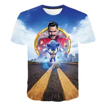 Mario Super Summer Sonic Casual T-shirt Детски дрехи за момчета и момичета 3D Sonic на Таралеж Print T-shirt Baby Аниме Clothing
