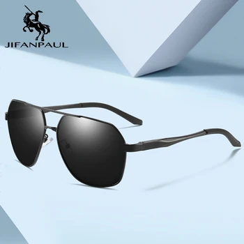 JIFANPAUL марка квадратни поляризирани слънчеви очила лещи старинни очила Слънчеви очила за мъже/жени, унисекс ретро алуминиеви очила
