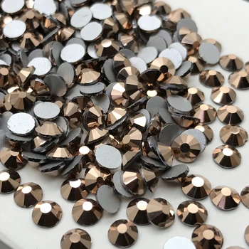 TopStone Jet Hematite Color SS3~SS34 Flat back Rhinestones Не Hotfix Silver Foiled Back Stone For Nail Art and Dress Making