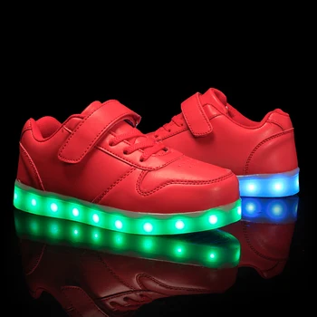 Размер 25-37 детска led обувки светещи маратонки, Детски красовки с подсветка, USB Light Up Shoes светещи маратонки за момчета момичета