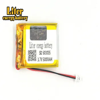 1.0 MM 2pin конектор 3.7 V 503035 500mah литиево-йонна акумулаторна батерия за GPS тракер MP3 MP4, MP5 малки играчки