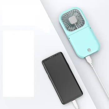 Сгъваем портативен електрически вентилатор Настолен вентилатор, мини-USB зареждане на джобен фен Ханинг врата фен ръчно фен Начало открит пътуване
