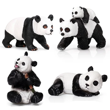 Action&Toys Wildlife Animal PVC Mini Giant Panda Cub Crawl Model, Solid Collectible Кукла Figure For the Kid Children ' s Gift Home Deco