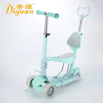 5 в 1 Мултифункционален скутер може да отнеме три-в-едно, детска количка подарък трехколесное мигающее колелото на детски скутер
