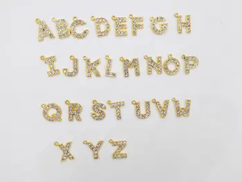 производство на бижута писмо Чар бижута нов кристал кристал на 26 букви от азбуката за жените момичета бижута в ухото си цвят