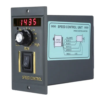 400W AC 220V 50Hz Motor Speed Controller Digital Adjustable Stepless Ад Motor Speed Controller 0-1450rpm Speed Regulator