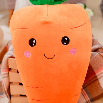1бр 55 см сладка усмивка на лицето моркови плюшен играчка пълнени с пух памук растения плюшен възглавница е мека мека мебел възглавница за дете, подарък за рожден ден