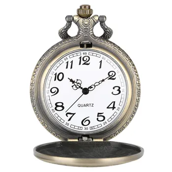Steampunk хладен Кралят на маймуните дизайн кварцови часовници джобни бронзови нагръдници часовник арабски цифри на циферблата на Старинните часовници с веригата