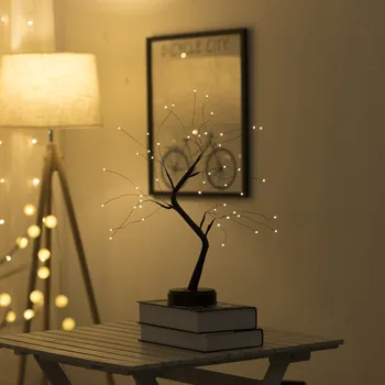 Уютна спалня дърво светлина LED сензорен режим на USB куплунга, а цветна Декоративна лампа настолна лампа нощна светлина подарък за Нова година момичета