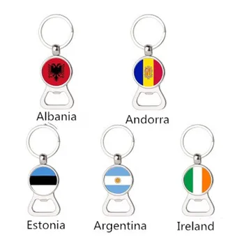 Гореща Албания Аржентина Ирландия Естония Андора Флаг Многофункционален Ключодържател Метален Ключодържател Отварачка За Бира Аксесоари