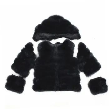 2020women'S естествена кожа лисица с къс ръкав, шапка, подвижни четири-на-един истински Лисича кожа палто Европейския щанд зимата на топло мода C