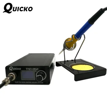 QUICKO New OLED T12 Digital Soldering Station Желязо Temperature Controller 108W With Plug EU T12 907 Handle бессвинцовая станция