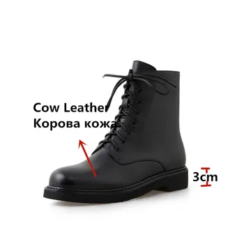 FEDONAS естествена кожа дамски зимни обувки 2020 есен кръст навързани дебел ток Обувки, дамска мода работни ботильоны нови