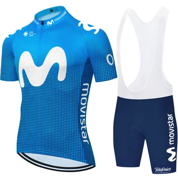 2020 team Movistar cycling jersey suit cycling Shorts Set Quick Dry maillot ciclismo hombre verano For Mens Pro summer cycling