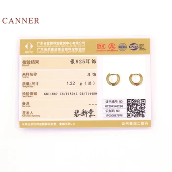 CANNER Fashion Retro Hollowed Out обеци за жени реални обеци от сребро 925 проба обръчи корейски изискани бижута Pendientes