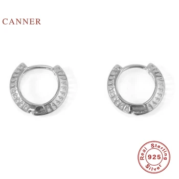 CANNER Fashion Retro Hollowed Out обеци за жени реални обеци от сребро 925 проба обръчи корейски изискани бижута Pendientes