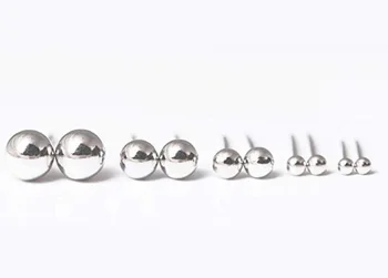 6 двойки от неръждаема стомана топката ухото шипове прост светлина топка грах обеци корейски стил хладен обеци за подарък