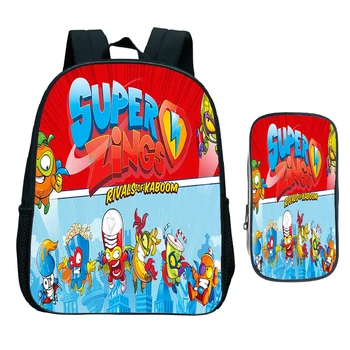 Случайни деца супер Zings детска градина раница дете Superzings основно училище чанта Bookbag подарък(2 бр. Комплект/раница+дръжка чанта)