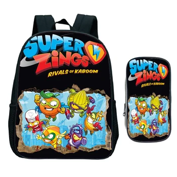 Случайни деца супер Zings детска градина раница дете Superzings основно училище чанта Bookbag подарък(2 бр. Комплект/раница+дръжка чанта)