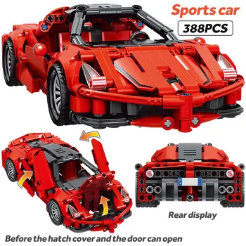 Град отстъпи механичен суперавтомобил строителни блокове, създател на техника за състезателен автомобил Автомобил MOC модел тухли забавни играчки за момчета