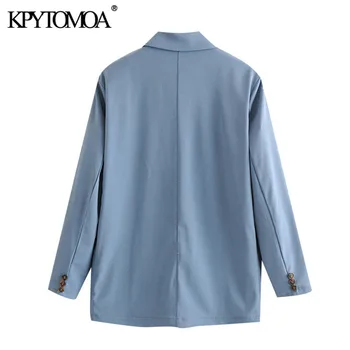 KPYTOMOA Women 2020 Fashion Office Носете однобортный блейзър палто реколта с дълъг ръкав джобове на Дамски връхни дрехи и шикозни блузи