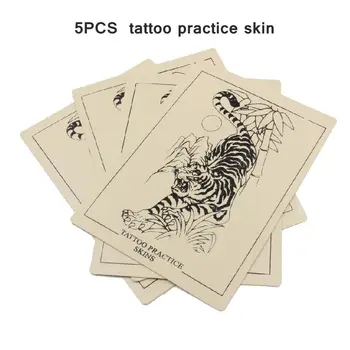 5pcs Tattoo Practice Skin Sheet 15*20 Tiger Design pattern Practice Skin For Tattoo Начинаещи Body Art tattoo