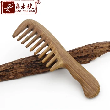2017 Pure Nature hand made сандалово дърво comb with wide зъб wood четка anti-static nature продавач
