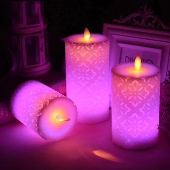 Безжично дистанционно led свещ с танци пламък Led Light,восъчна свещ стълб за сватбена украса/нощни лампи,Коледни свещи