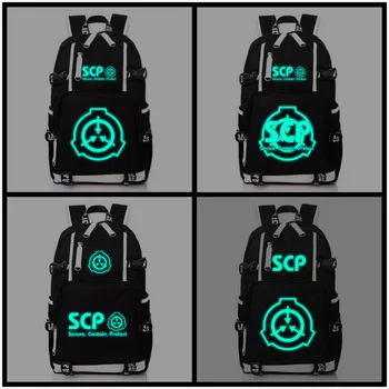 SCP специални процедури за задържане Фонд cosplay раница светещ училищна чанта за лаптоп пътуване Mochilas